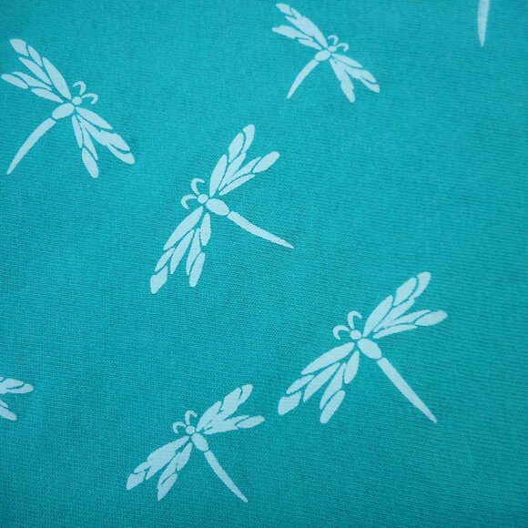 M Mac Vermont Country Store Women's size L Dragonfly Print Top Teal Blue-Green - Picture 8 of 10